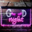 ADVPRO Good Night Lash Eyelash Beautiful Girl Dual Color LED Neon Sign st6-i3754 - White & Purple