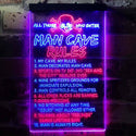 ADVPRO Man Cave Rule Game Room  Dual Color LED Neon Sign st6-i3756 - Red & Blue