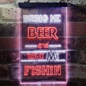 ADVPRO Bring Me Beer Take Me Fishing Man Cave  Dual Color LED Neon Sign st6-i3757 - White & Orange