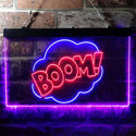 ADVPRO Boom Cloud Funny Game Room Humor Dual Color LED Neon Sign st6-i3758 - Blue & Red