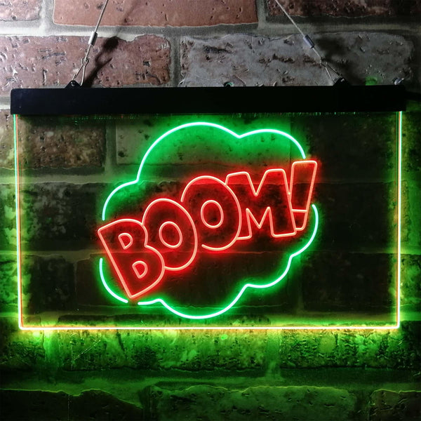 ADVPRO Boom Cloud Funny Game Room Humor Dual Color LED Neon Sign st6-i3758 - Green & Red
