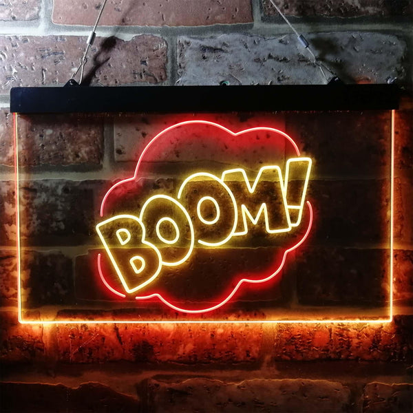 ADVPRO Boom Cloud Funny Game Room Humor Dual Color LED Neon Sign st6-i3758 - Red & Yellow