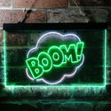 ADVPRO Boom Cloud Funny Game Room Humor Dual Color LED Neon Sign st6-i3758 - White & Green