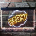 ADVPRO Boom Cloud Funny Game Room Humor Dual Color LED Neon Sign st6-i3758 - White & Yellow
