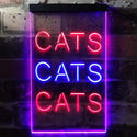 ADVPRO Cats Cats Cats Bedroom Decor Lover  Dual Color LED Neon Sign st6-i3759 - Blue & Red