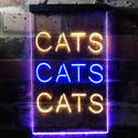 ADVPRO Cats Cats Cats Bedroom Decor Lover  Dual Color LED Neon Sign st6-i3759 - Blue & Yellow