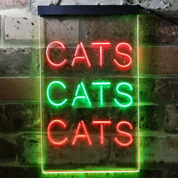 ADVPRO Cats Cats Cats Bedroom Decor Lover  Dual Color LED Neon Sign st6-i3759 - Green & Red