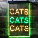 ADVPRO Cats Cats Cats Bedroom Decor Lover  Dual Color LED Neon Sign st6-i3759 - Green & Yellow
