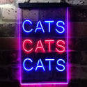 ADVPRO Cats Cats Cats Bedroom Decor Lover  Dual Color LED Neon Sign st6-i3759 - Red & Blue