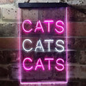 ADVPRO Cats Cats Cats Bedroom Decor Lover  Dual Color LED Neon Sign st6-i3759 - White & Purple