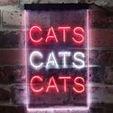 ADVPRO Cats Cats Cats Bedroom Decor Lover  Dual Color LED Neon Sign st6-i3759 - White & Red