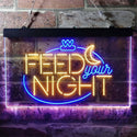 ADVPRO Feed Your Night Display Dual Color LED Neon Sign st6-i3761 - Blue & Yellow