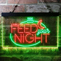 ADVPRO Feed Your Night Display Dual Color LED Neon Sign st6-i3761 - Green & Red
