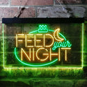 ADVPRO Feed Your Night Display Dual Color LED Neon Sign st6-i3761 - Green & Yellow