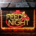 ADVPRO Feed Your Night Display Dual Color LED Neon Sign st6-i3761 - Red & Yellow