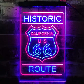 ADVPRO California Historic Route US 66  Dual Color LED Neon Sign st6-i3762 - Blue & Red