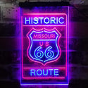 ADVPRO Missouri Historic Route US 66  Dual Color LED Neon Sign st6-i3763 - Blue & Red