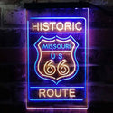 ADVPRO Missouri Historic Route US 66  Dual Color LED Neon Sign st6-i3763 - Blue & Yellow