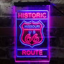 ADVPRO Missouri Historic Route US 66  Dual Color LED Neon Sign st6-i3763 - Red & Blue