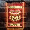 ADVPRO Missouri Historic Route US 66  Dual Color LED Neon Sign st6-i3763 - Red & Yellow