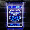 ADVPRO Missouri Historic Route US 66  Dual Color LED Neon Sign st6-i3763 - White & Blue