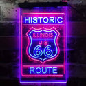 ADVPRO Illinois Historic Route US 66  Dual Color LED Neon Sign st6-i3764 - Blue & Red