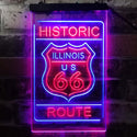 ADVPRO Illinois Historic Route US 66  Dual Color LED Neon Sign st6-i3764 - Red & Blue