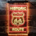 ADVPRO Illinois Historic Route US 66  Dual Color LED Neon Sign st6-i3764 - Red & Yellow