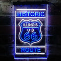 ADVPRO Illinois Historic Route US 66  Dual Color LED Neon Sign st6-i3764 - White & Blue