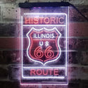 ADVPRO Illinois Historic Route US 66  Dual Color LED Neon Sign st6-i3764 - White & Orange