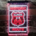 ADVPRO Illinois Historic Route US 66  Dual Color LED Neon Sign st6-i3764 - White & Red