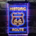 ADVPRO Kansas Historic Route US 66  Dual Color LED Neon Sign st6-i3765 - Blue & Yellow