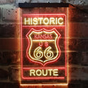 ADVPRO Kansas Historic Route US 66  Dual Color LED Neon Sign st6-i3765 - Red & Yellow