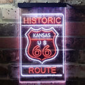 ADVPRO Kansas Historic Route US 66  Dual Color LED Neon Sign st6-i3765 - White & Orange