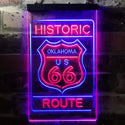 ADVPRO Oklahoma Historic Route US 66  Dual Color LED Neon Sign st6-i3766 - Blue & Red