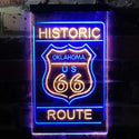 ADVPRO Oklahoma Historic Route US 66  Dual Color LED Neon Sign st6-i3766 - Blue & Yellow