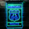 ADVPRO Oklahoma Historic Route US 66  Dual Color LED Neon Sign st6-i3766 - Green & Blue
