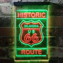 ADVPRO Oklahoma Historic Route US 66  Dual Color LED Neon Sign st6-i3766 - Green & Red