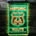 ADVPRO Oklahoma Historic Route US 66  Dual Color LED Neon Sign st6-i3766 - Green & Yellow
