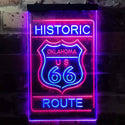 ADVPRO Oklahoma Historic Route US 66  Dual Color LED Neon Sign st6-i3766 - Red & Blue