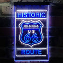 ADVPRO Oklahoma Historic Route US 66  Dual Color LED Neon Sign st6-i3766 - White & Blue