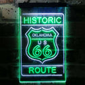 ADVPRO Oklahoma Historic Route US 66  Dual Color LED Neon Sign st6-i3766 - White & Green