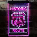 ADVPRO Oklahoma Historic Route US 66  Dual Color LED Neon Sign st6-i3766 - White & Purple