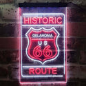ADVPRO Oklahoma Historic Route US 66  Dual Color LED Neon Sign st6-i3766 - White & Red