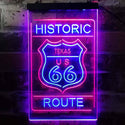 ADVPRO Texas Historic Route US 66  Dual Color LED Neon Sign st6-i3767 - Blue & Red
