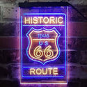ADVPRO Texas Historic Route US 66  Dual Color LED Neon Sign st6-i3767 - Blue & Yellow