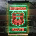 ADVPRO Texas Historic Route US 66  Dual Color LED Neon Sign st6-i3767 - Green & Red