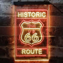 ADVPRO Texas Historic Route US 66  Dual Color LED Neon Sign st6-i3767 - Red & Yellow