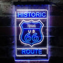 ADVPRO Texas Historic Route US 66  Dual Color LED Neon Sign st6-i3767 - White & Blue