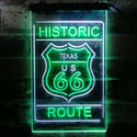 ADVPRO Texas Historic Route US 66  Dual Color LED Neon Sign st6-i3767 - White & Green